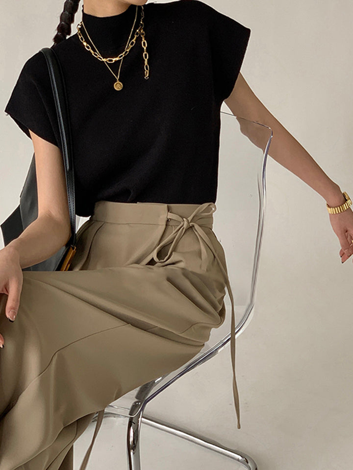 Gilet Sans Manche Femme en Tricot Noir – Confortable, Ajustement Régulier, Idéal pour Toutes Saisons-3