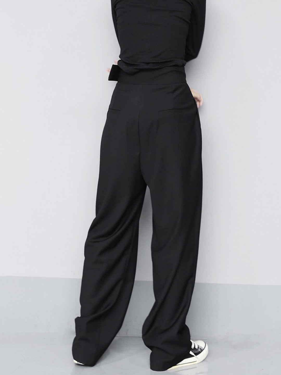 Pantalon Large Femme en Velcro, Confortable et Élégant, Coupe Ample, Idéal pour Saisons Fraîches, 80% Polyester-3
