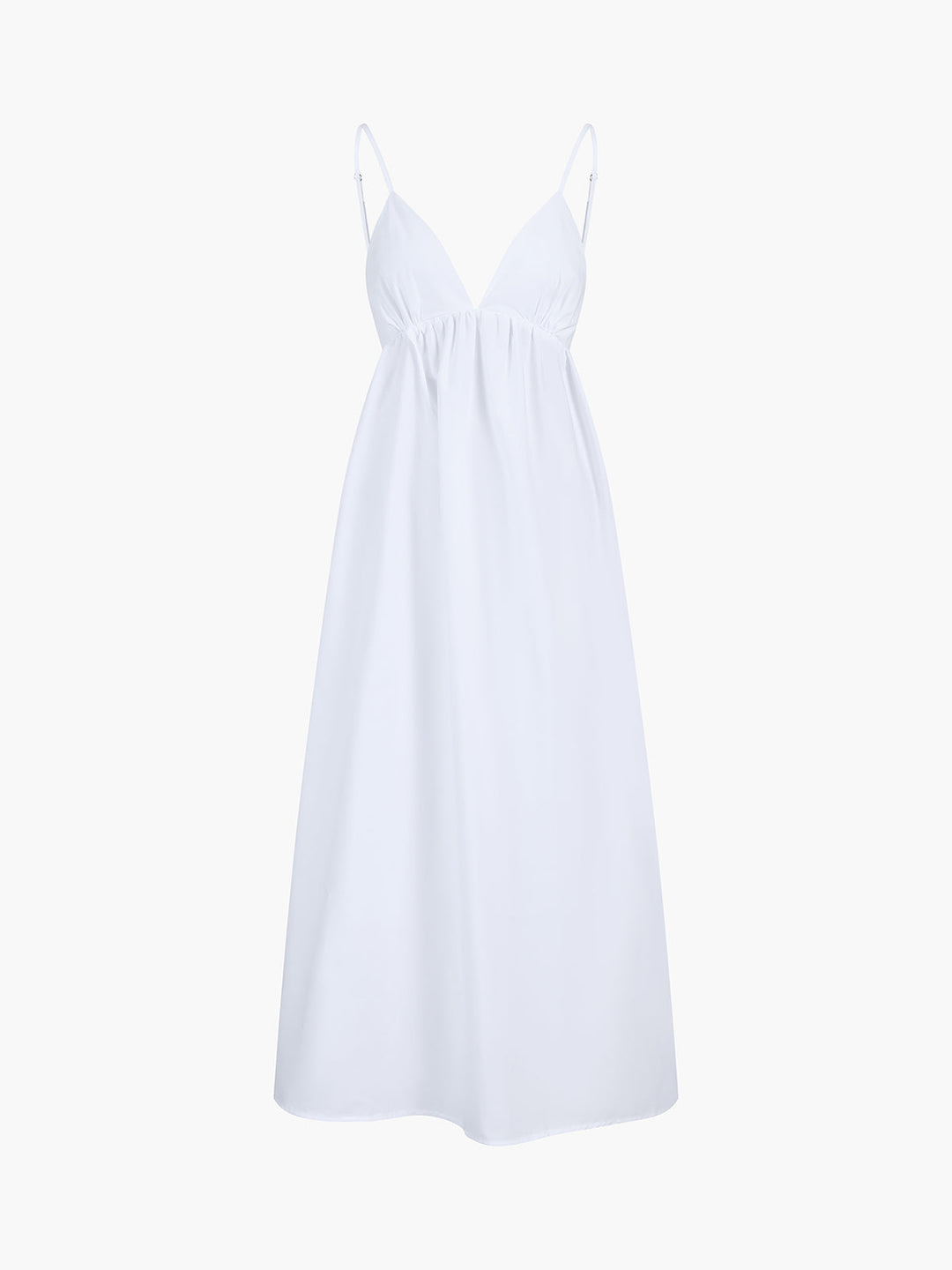 Robe Longue Femme en Coton Sans Manches Décolleté en V – Robe Longue Été Maxi Chic et Décontractée-5