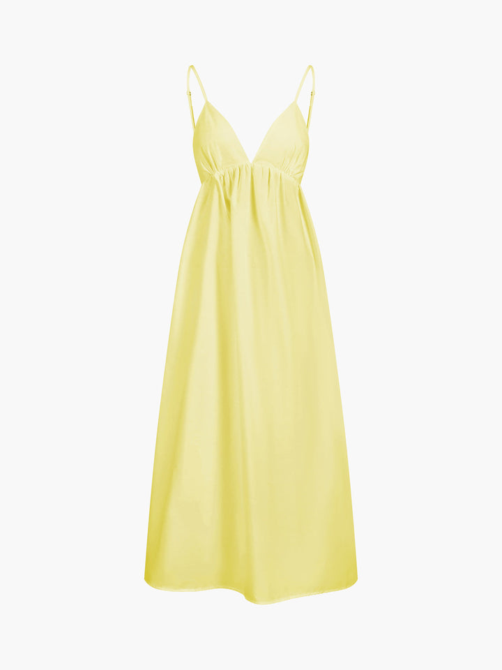 Variant image for Robe Longue Femme en Coton Sans Manches Décolleté en V – Robe Longue Été Maxi Chic et Décontractée-16