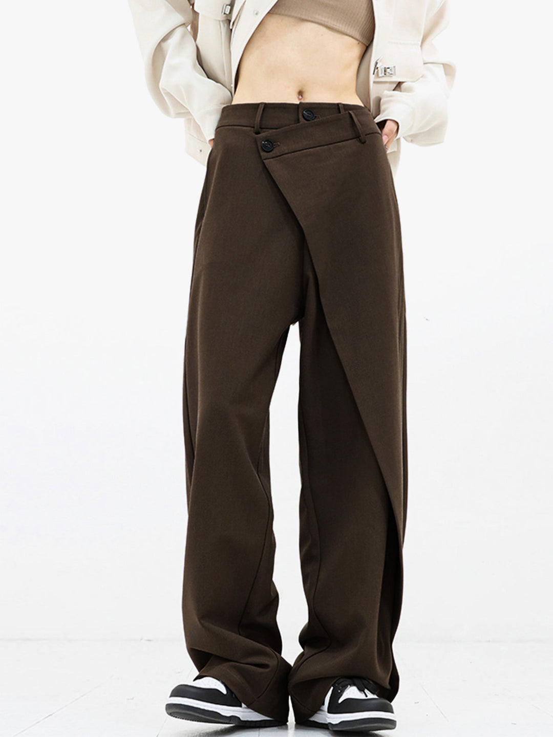 Variant image for Pantalon Fluide Femme Asymétrique en Polyester et Rayonne – Confort Élégant, Longueur Pantalon, Plusieurs Tailles disponibles-30