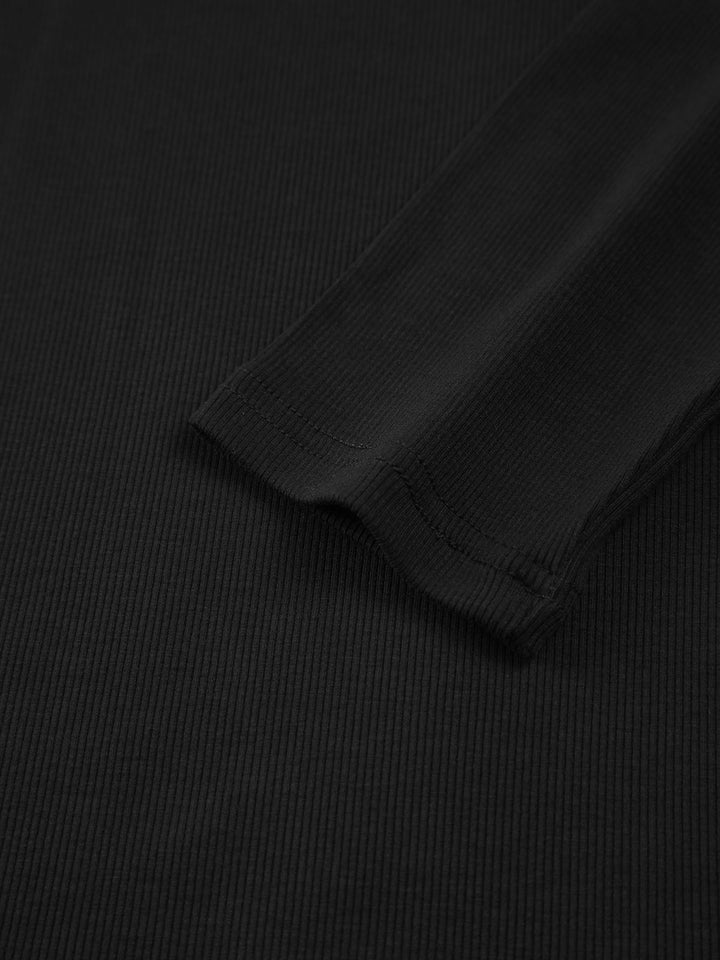 Top à Manches Longues en Jersey avec Décolleté Contrasté - Confortable et Élégant, Disponible en Plusieurs Tailles et Couleurs-5