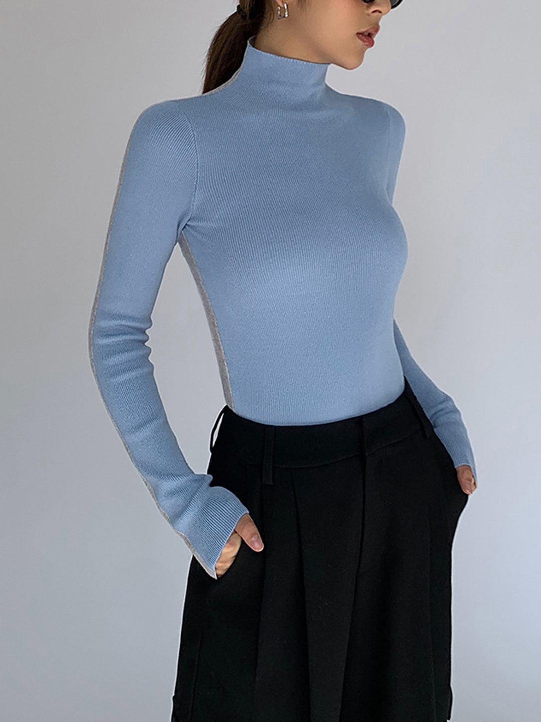 Variant image for Haut en Tricot à Manches Longues Double Face – Confortable et Élégant, Ajustement Régulier, Disponible en Tailles XS à XL-16