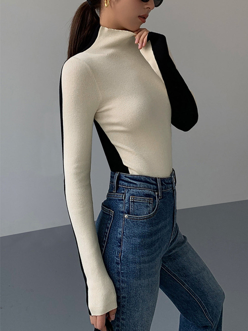 Haut en Tricot à Manches Longues Double Face – Confortable et Élégant, Ajustement Régulier, Disponible en Tailles XS à XL-2