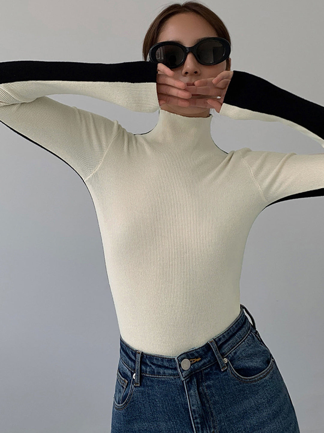Haut en Tricot à Manches Longues Double Face – Confortable et Élégant, Ajustement Régulier, Disponible en Tailles XS à XL-4