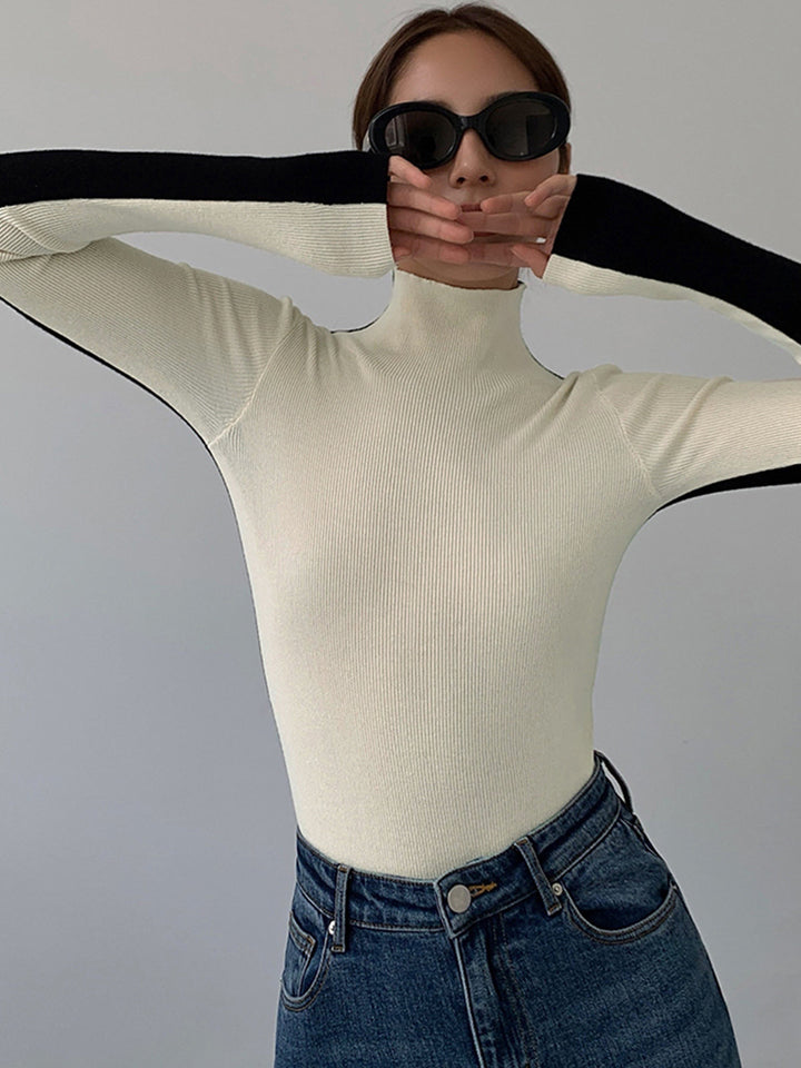 Haut en Tricot à Manches Longues Double Face – Confortable et Élégant, Ajustement Régulier, Disponible en Tailles XS à XL-4