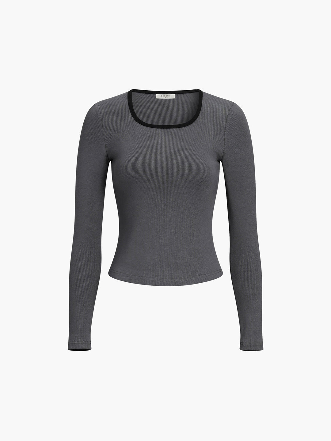 Variant image for Top à Manches Longues en Jersey avec Décolleté Contrasté - Confortable et Élégant, Disponible en Plusieurs Tailles et Couleurs-16