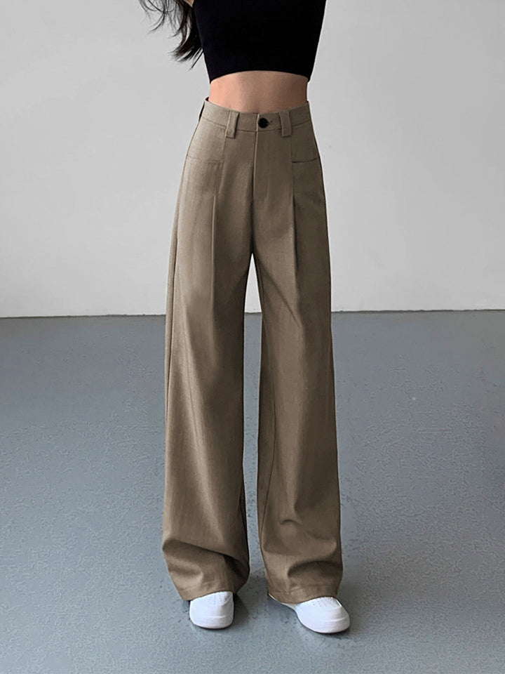 Pantalon Femme Large en Polyester Élastique - Confortable et Élégant, Taille Moyenne, Longueur Idéale-4