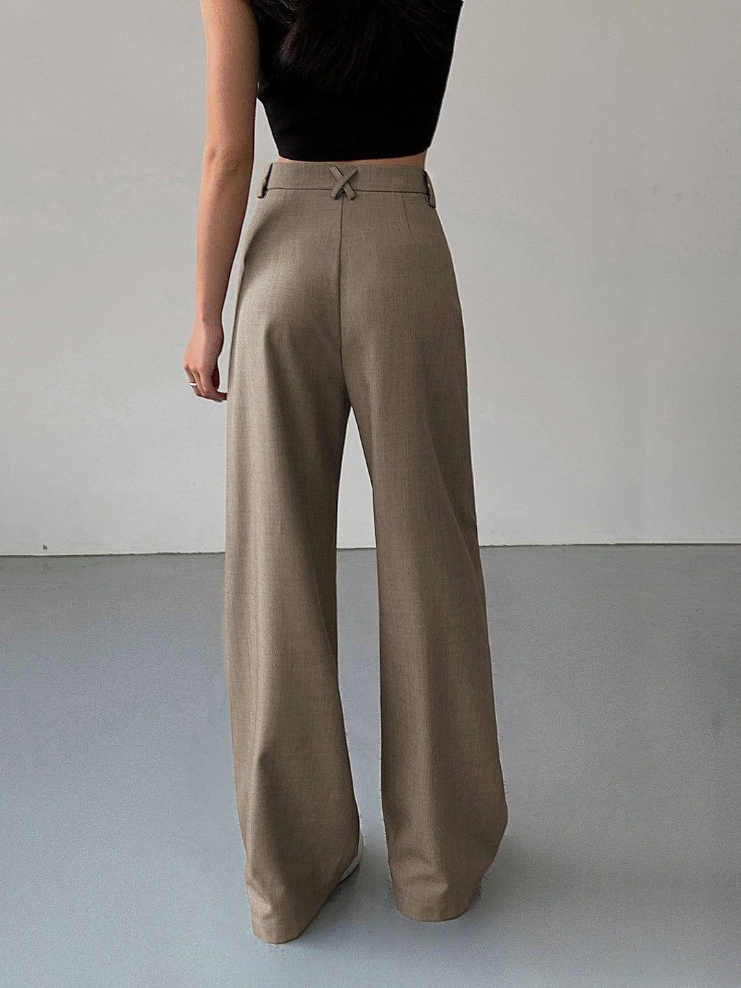 Pantalon Femme Large en Polyester Élastique - Confortable et Élégant, Taille Moyenne, Longueur Idéale-2