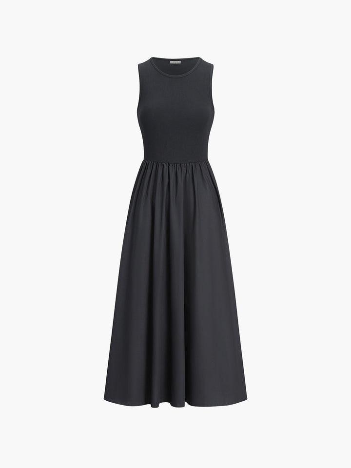 Robe Longue Femme Décontractée en Coton Blanc, Sans Manches, Idéale pour l'Été - Confort Optimal et Style Élégant-5
