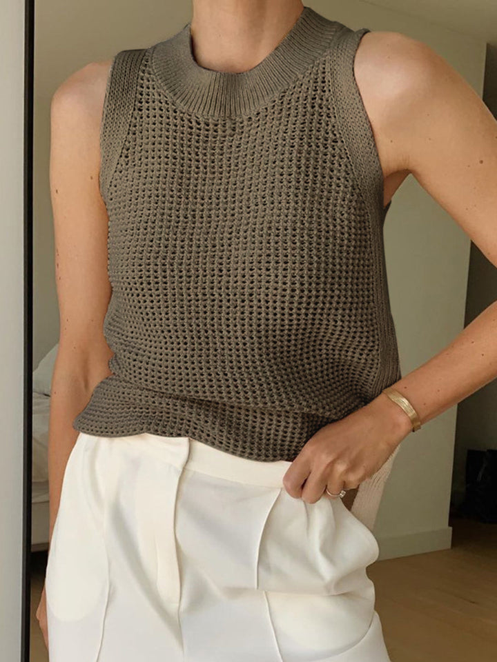 Variant image for Débardeur en Tricot Solide Sans Manches pour Homme - Débardeur Confortable en Polyester Léger Noir ou Blanc-11