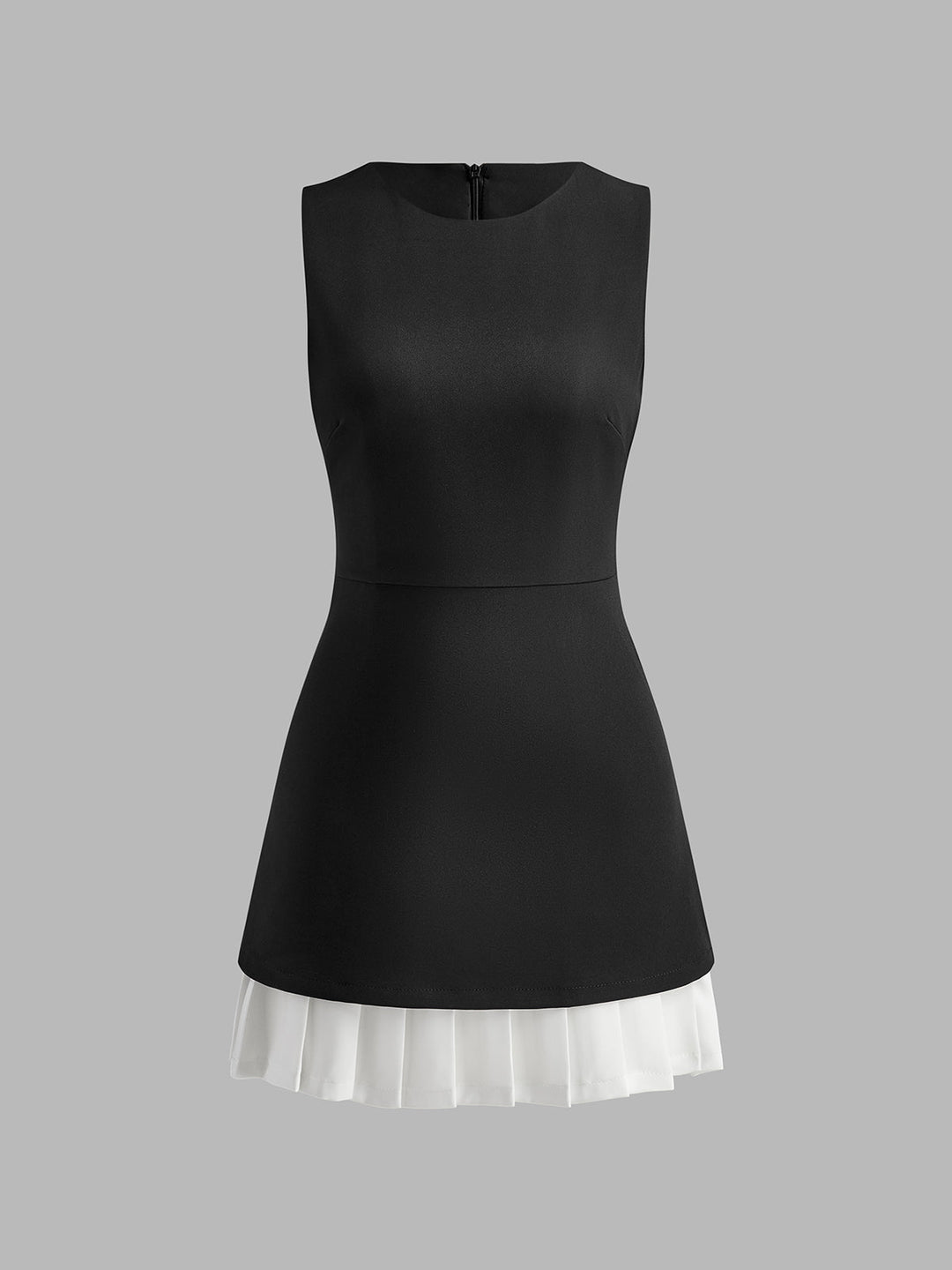 Robe Femme Courte Plissée Sans Manches en Polyester Élastique - Confortable et Élégante pour Toutes Occasions-2