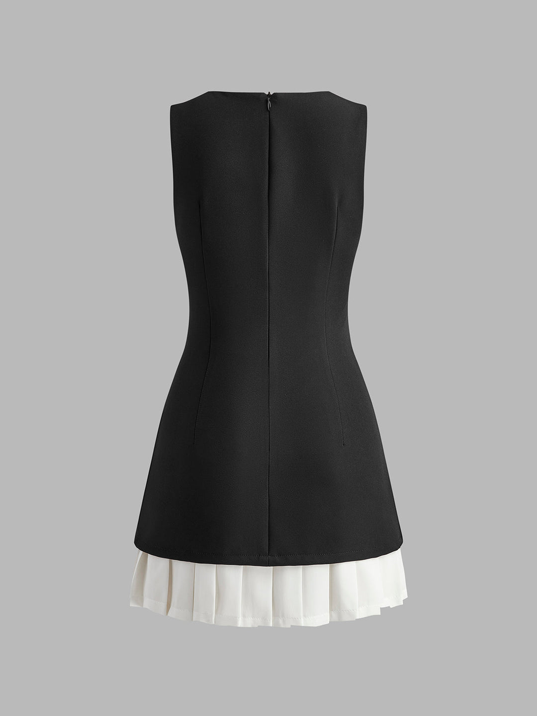 Robe Femme Courte Plissée Sans Manches en Polyester Élastique - Confortable et Élégante pour Toutes Occasions-3