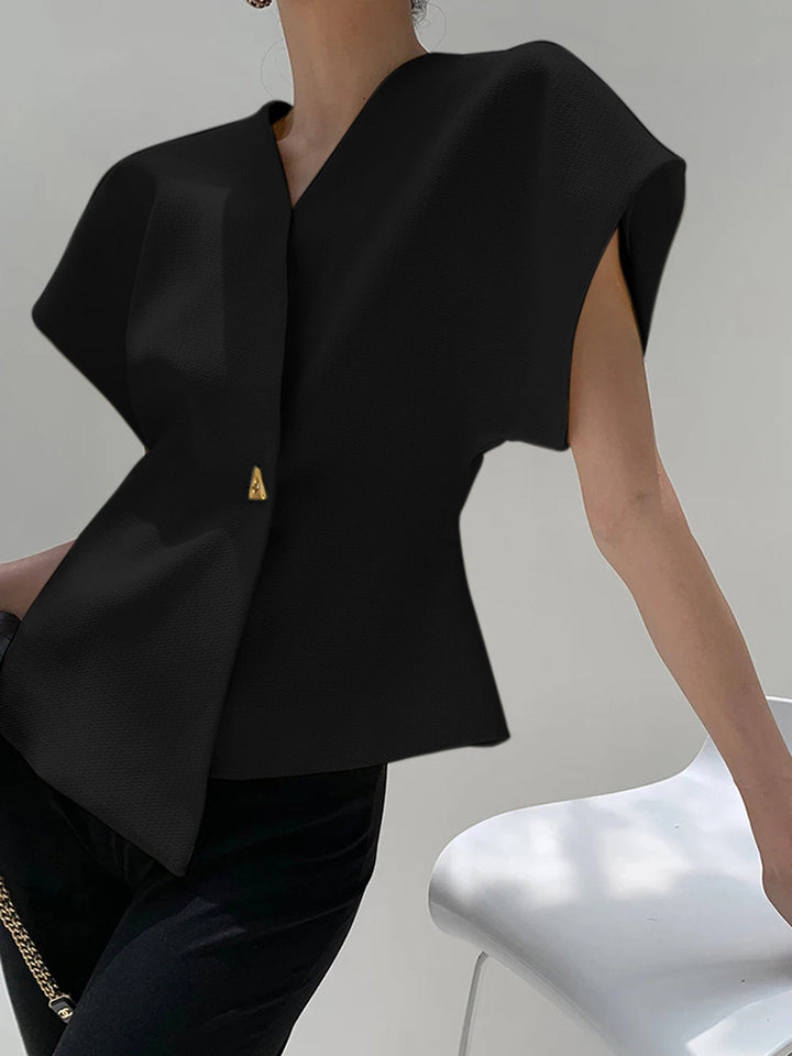 Robe Femme Élégante à Col en V en Polyester avec Manches Courtes – Parfaite pour Soirées et Occasions Spéciales-6