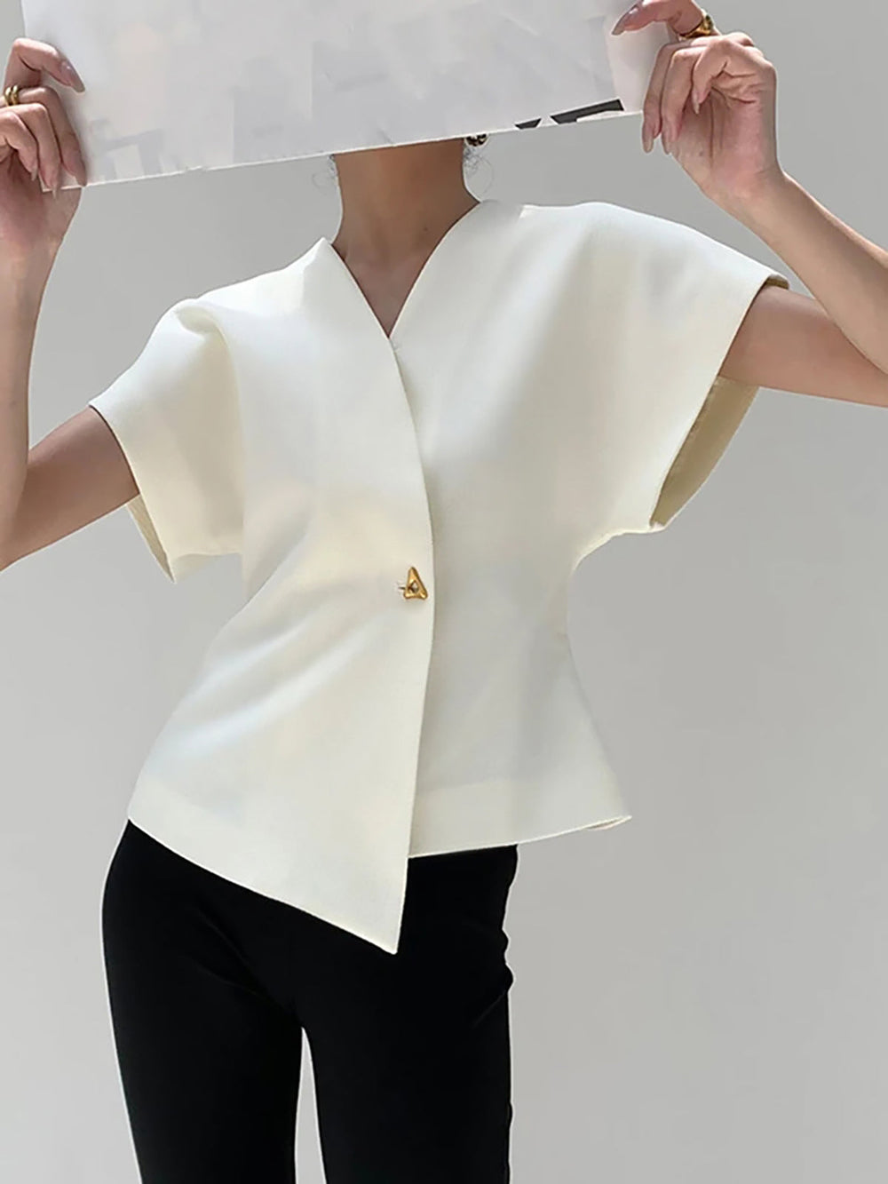 Robe Femme Élégante à Col en V en Polyester avec Manches Courtes – Parfaite pour Soirées et Occasions Spéciales-2