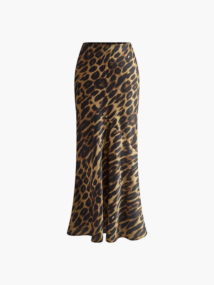 Jupe Maxi Léopard en Polyester Slim Fit – Confort Optimal et Style Élégant, Longueur Maxi-5