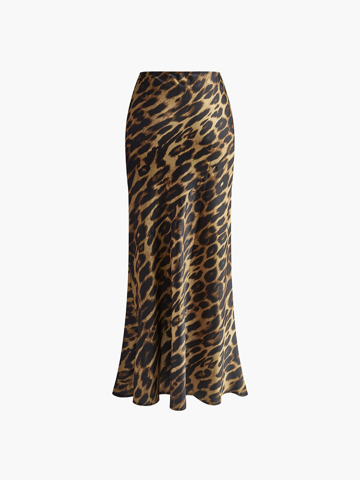 Jupe Maxi Léopard en Polyester Slim Fit – Confort Optimal et Style Élégant, Longueur Maxi-6