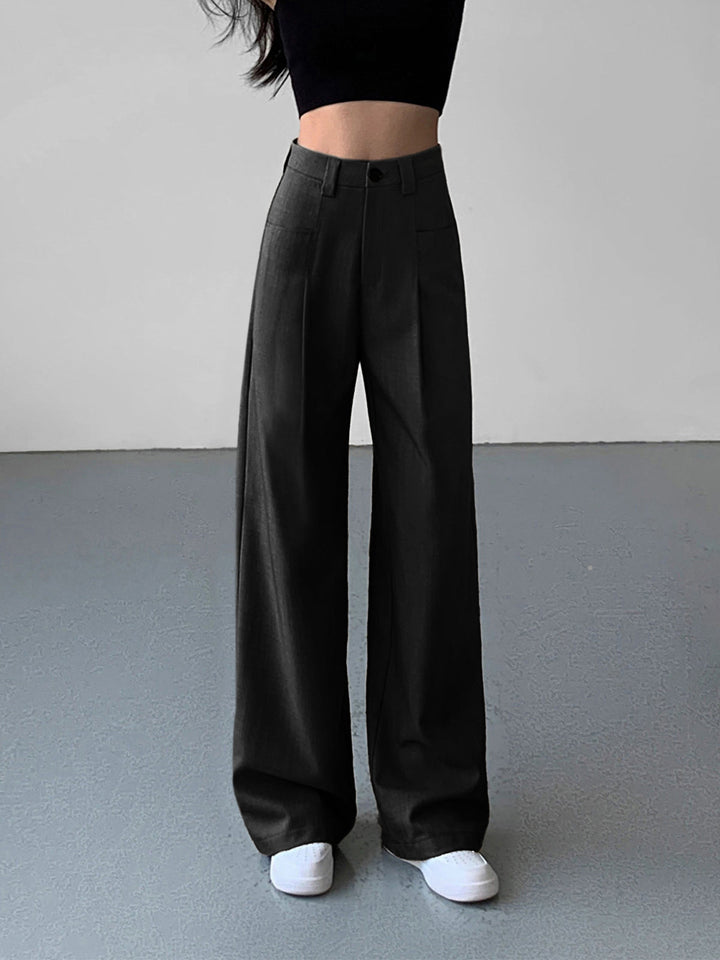 Pantalon Femme Large en Polyester Élastique - Confortable et Élégant, Taille Moyenne, Longueur Idéale-5