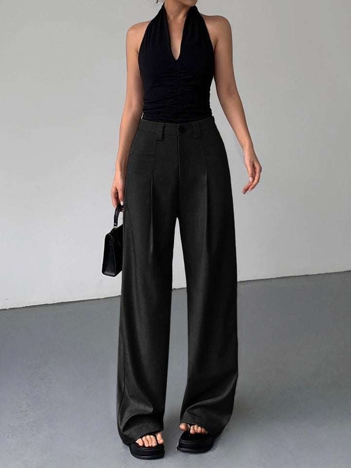 Pantalon Femme Large en Polyester Élastique - Confortable et Élégant, Taille Moyenne, Longueur Idéale-6