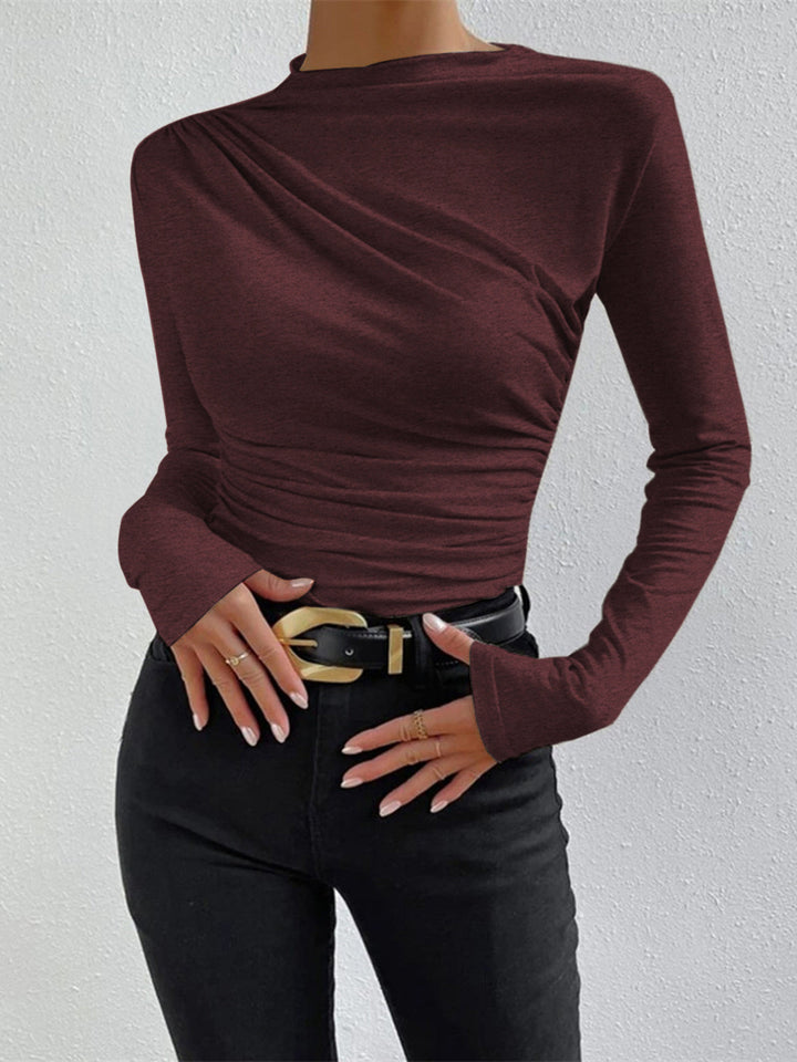 Variant image for Chemise Femme à Manches Longues en Polyester avec Design Plissé – Élégance et Confort pour Toutes Occasions-21
