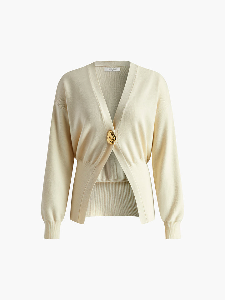 Variant image for Cardigan Femme à Boutons Dorés en Tricot Élastique – Confort et Élégance, Plusieurs Tailles Disponibles-11