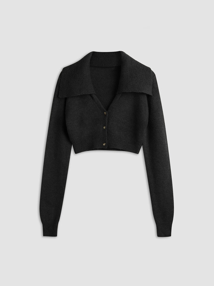 Cardigan Écourté Femme en Acrylique – Confortable et Chaud avec Col Élégant, Idéal pour les Journées Fraîches-5