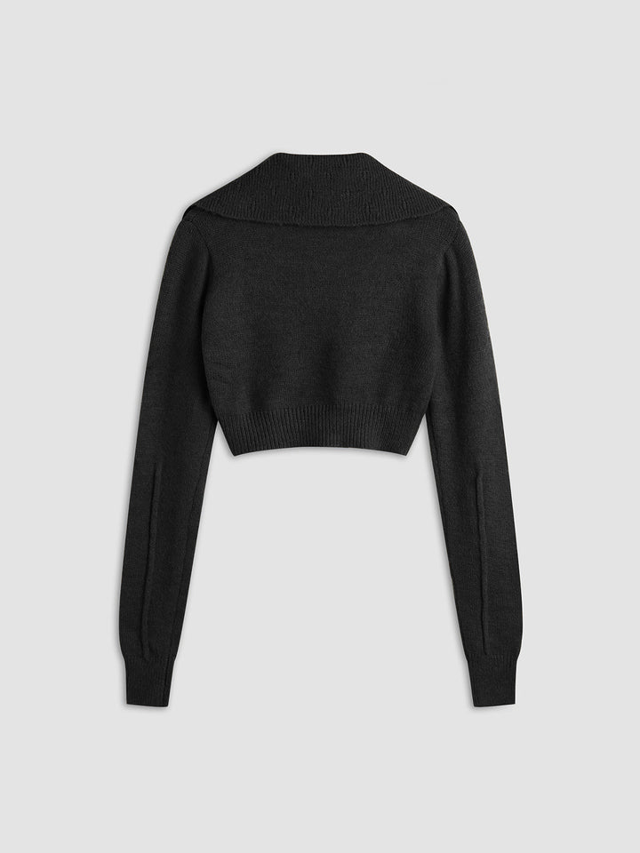 Cardigan Écourté Femme en Acrylique – Confortable et Chaud avec Col Élégant, Idéal pour les Journées Fraîches-6