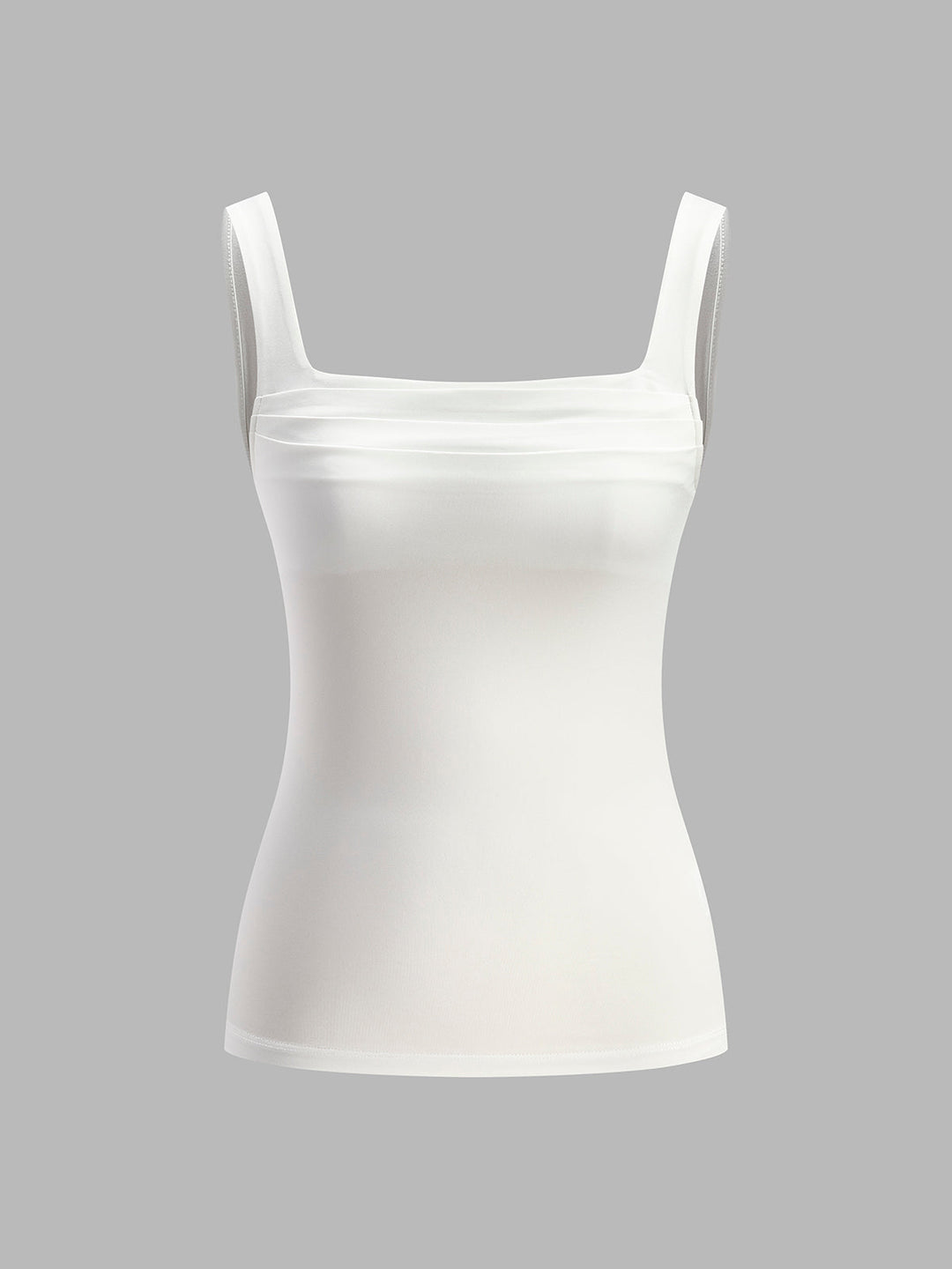 Haut Sans Manches Femme en Polyester Élastique avec Décolleté Carré – Confort et Style, Ajustement Régulier-6