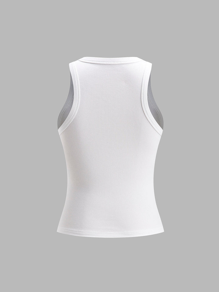 Débardeur Crop Femme en Coton et Polyester, Décolleté Équipage, Disponible en Blanc et Noir, Confortable et Élégant-4