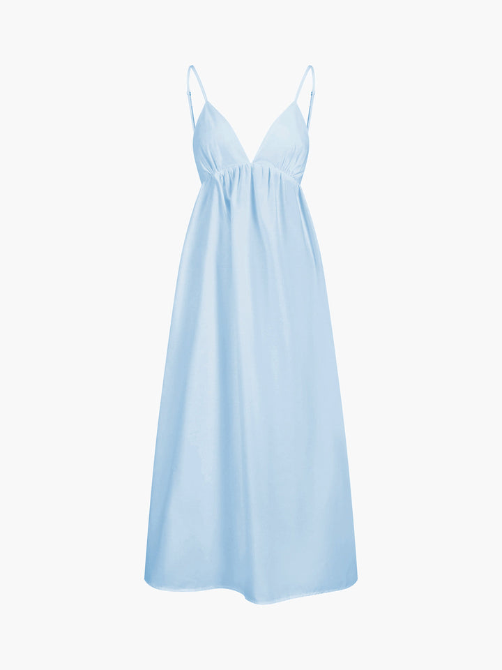Variant image for Robe Longue Femme en Coton Sans Manches Décolleté en V – Robe Longue Été Maxi Chic et Décontractée-26