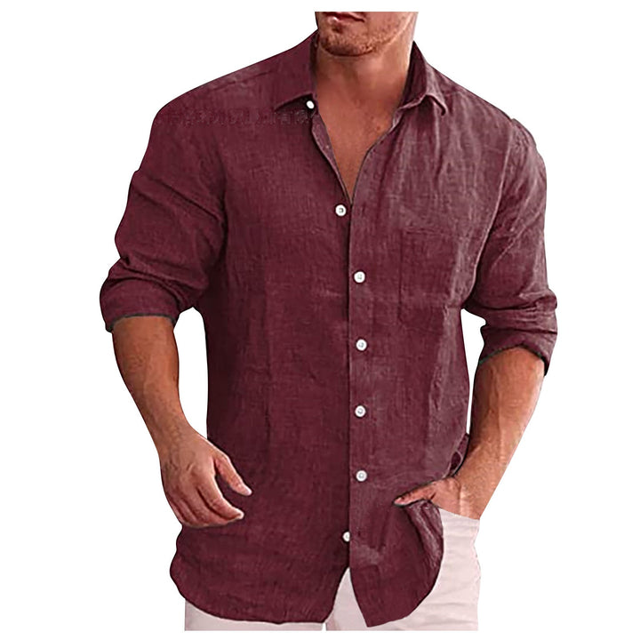 Variant image for Chemise en Lin Homme Décontractée avec Col Revers – Élégante et Confortable pour Toutes Occasions-36