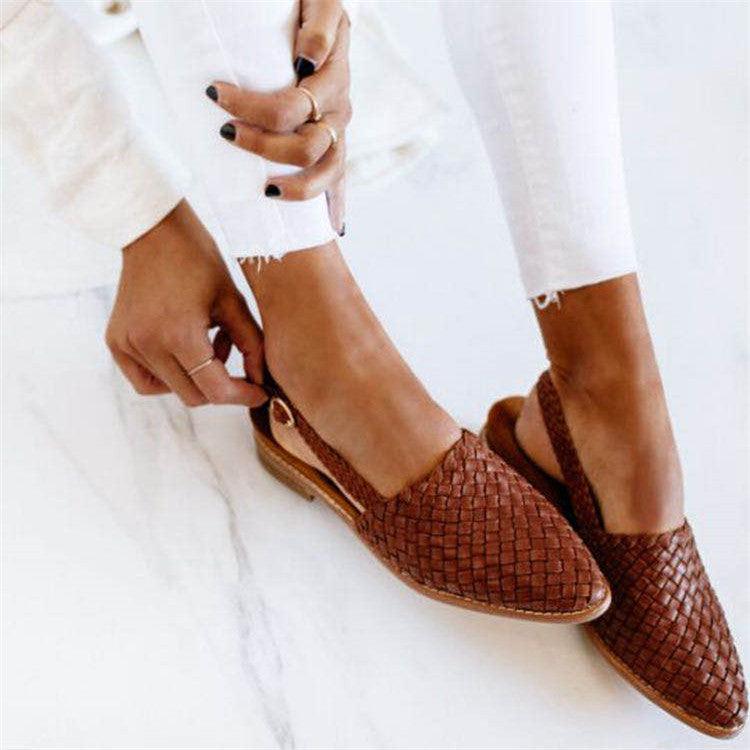 Ballerines Femme Confortables en Cuir Tressé – Ballerine Blanche Élégante et Polyvalente 0