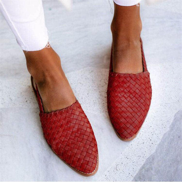 Ballerines Femme Confortables en Cuir Tressé – Ballerine Blanche Élégante et Polyvalente 2