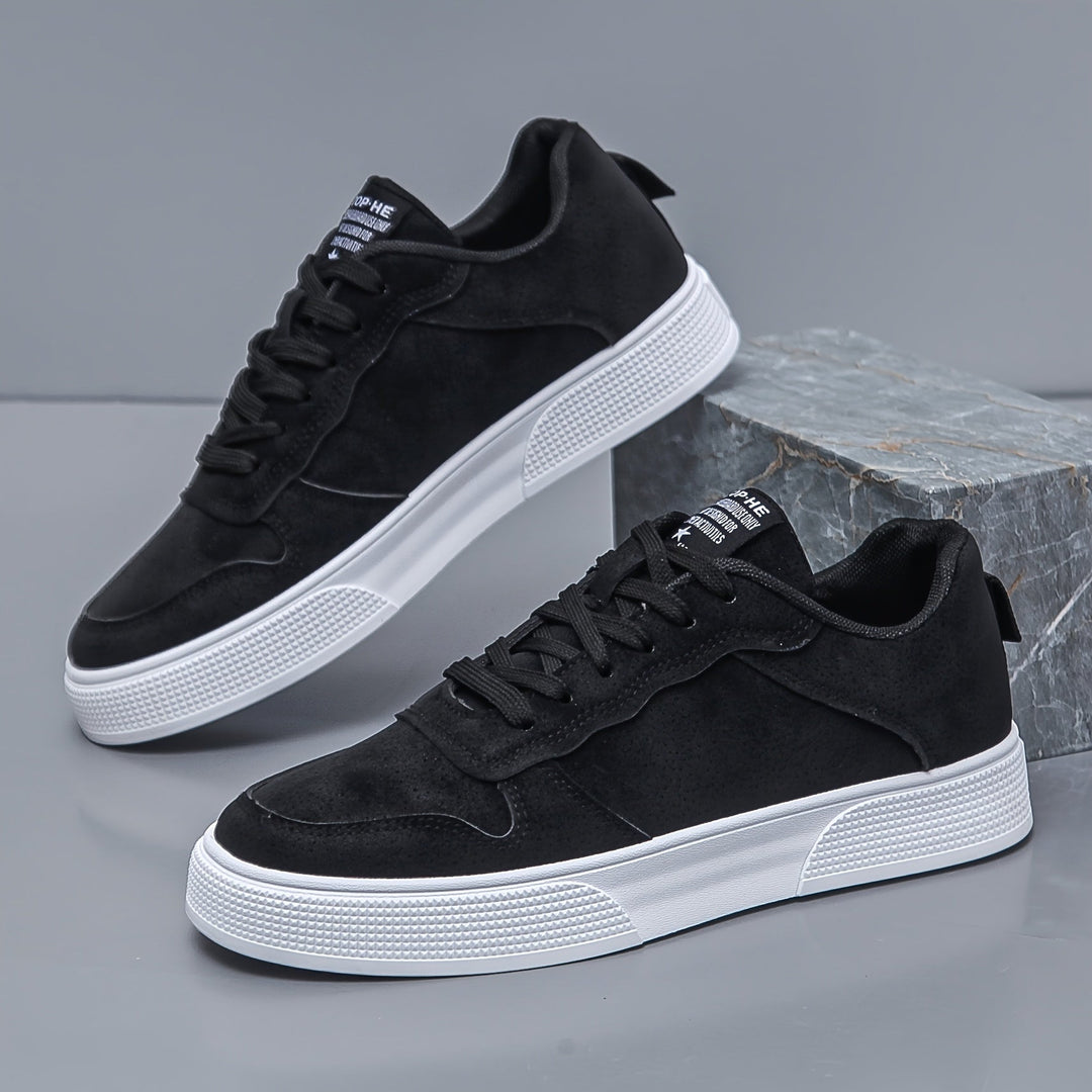 Baskets Basses pour Hommes en PU, Confortables Sneakers avec Semelle PVC et Doublure Douce - Style Décontracté 0