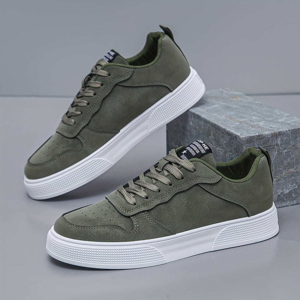Baskets Basses pour Hommes en PU, Confortables Sneakers avec Semelle PVC et Doublure Douce - Style Décontracté 1