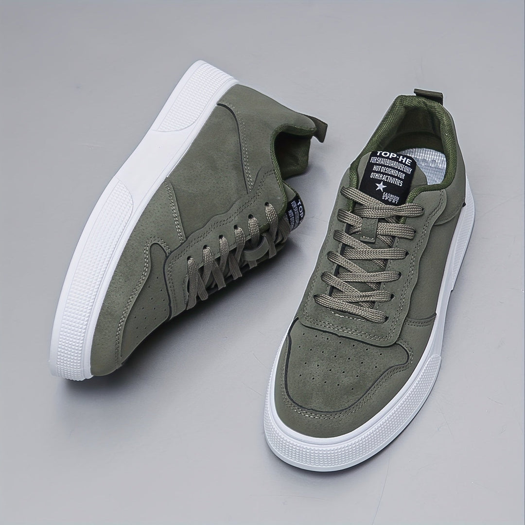 Baskets Basses pour Hommes en PU, Confortables Sneakers avec Semelle PVC et Doublure Douce - Style Décontracté 4