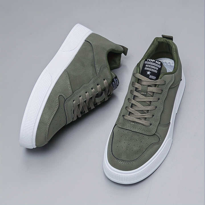 Baskets Basses pour Hommes en PU, Confortables Sneakers avec Semelle PVC et Doublure Douce - Style Décontracté 4