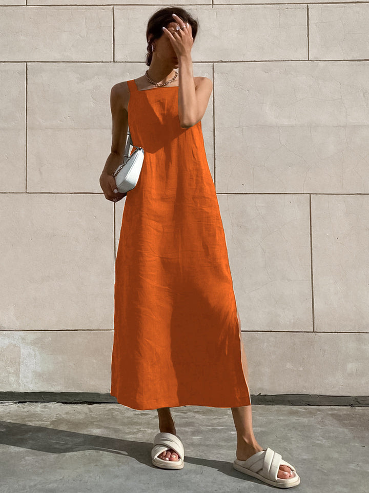 Robe Longue Femme Minimaliste – Sans Manches, Style Shift