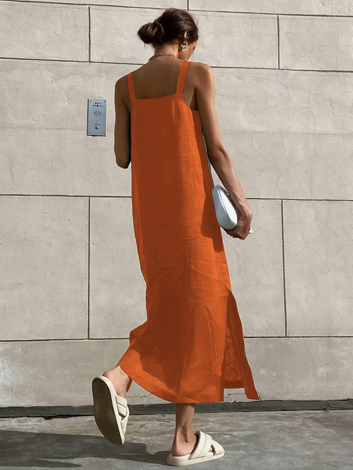 Robe Longue Femme Minimaliste – Sans Manches, Style Shift