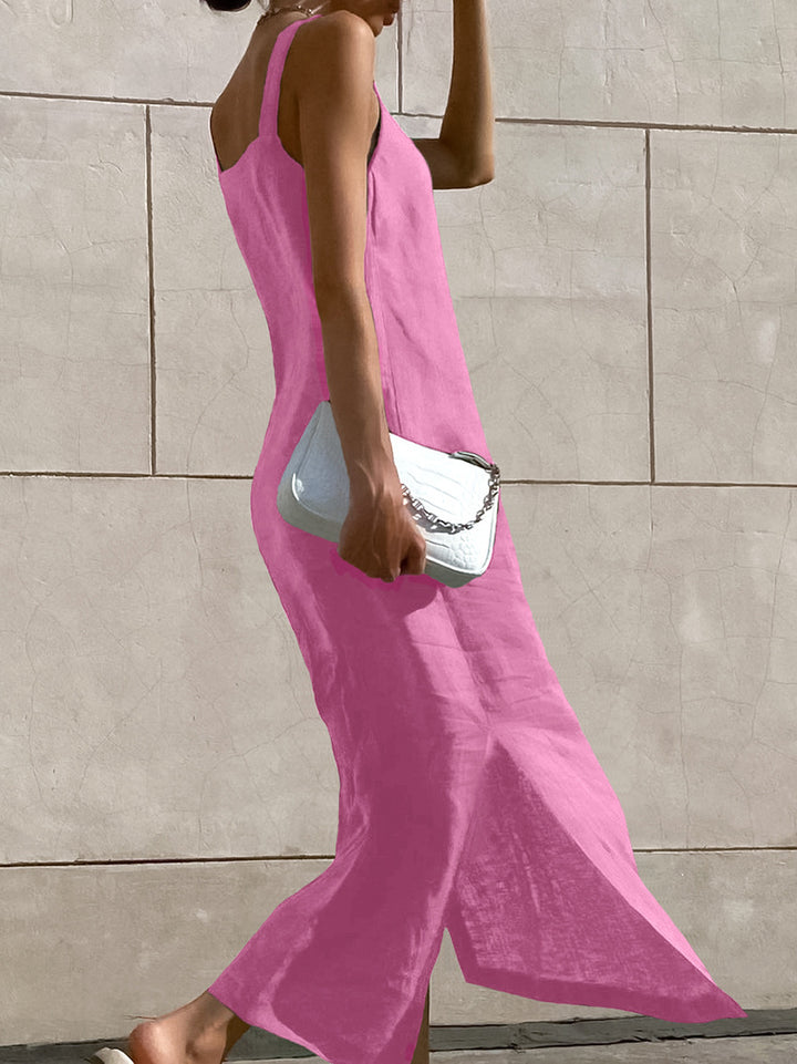 Robe Longue Femme Minimaliste – Sans Manches, Style Shift