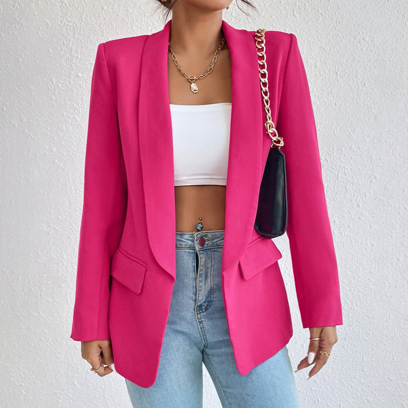 Blazer Élégant Femme en Polyester et Viscose – Confortable, Chic et Polyvalent, Disponible en Noir, Bleu, Beige 2