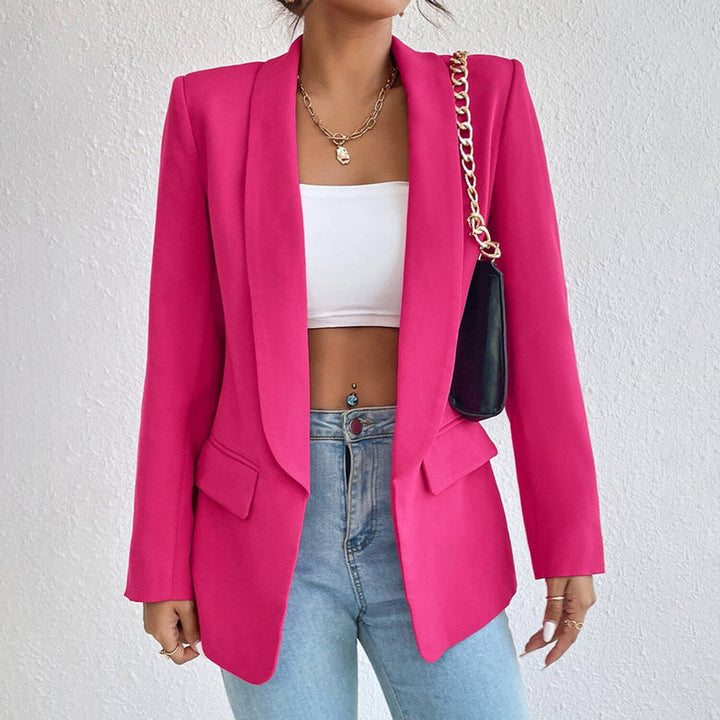 Blazer Élégant Femme en Polyester et Viscose – Confortable, Chic et Polyvalent, Disponible en Noir, Bleu, Beige 2