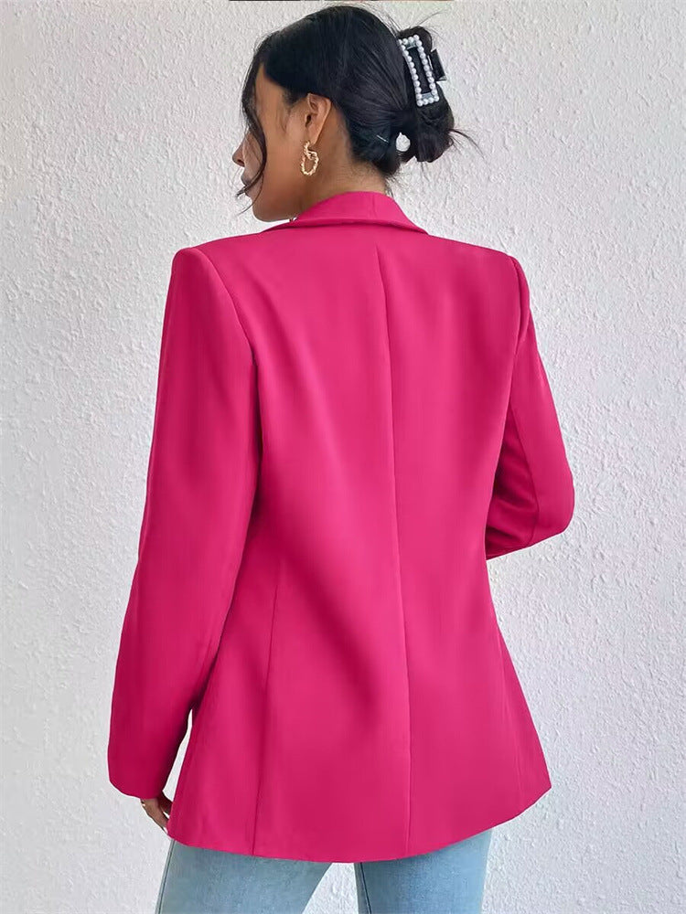 Blazer Élégant Femme en Polyester et Viscose – Confortable, Chic et Polyvalent, Disponible en Noir, Bleu, Beige 3
