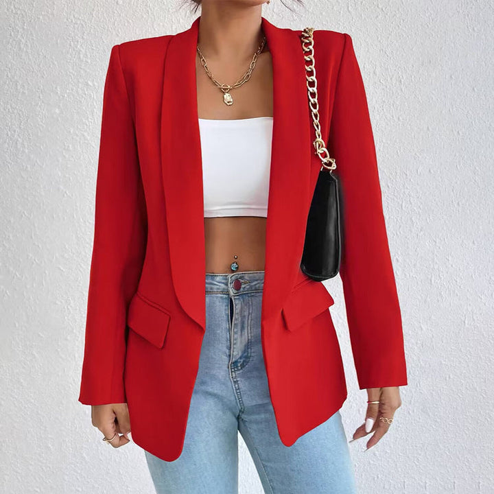 Blazer Élégant Femme en Polyester et Viscose – Confortable, Chic et Polyvalent, Disponible en Noir, Bleu, Beige 5