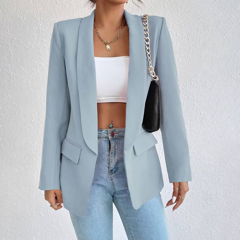 Blazer Élégant Femme en Polyester et Viscose – Confortable, Chic et Polyvalent, Disponible en Noir, Bleu, Beige 7