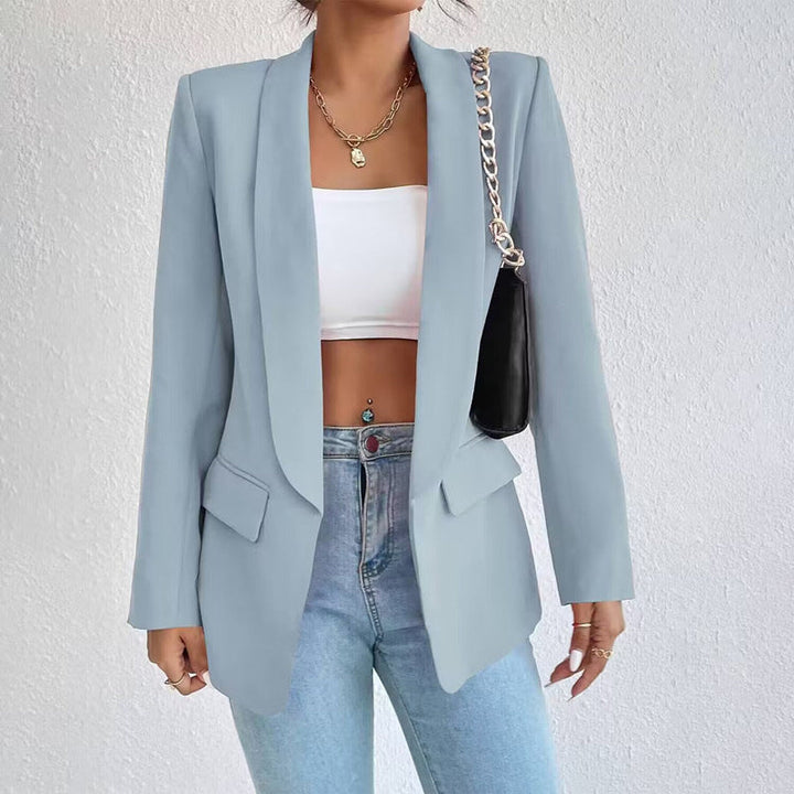 Blazer Élégant Femme en Polyester et Viscose – Confortable, Chic et Polyvalent, Disponible en Noir, Bleu, Beige 7