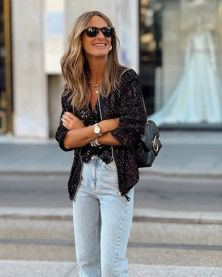 Blazer Femme Paillettes Élégant et Confortable - Veste Glamour Polyvalente pour Toutes Occasions 4