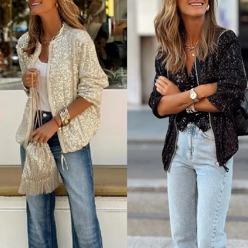 Blazer Femme Paillettes Élégant et Confortable - Veste Glamour Polyvalente pour Toutes Occasions 6