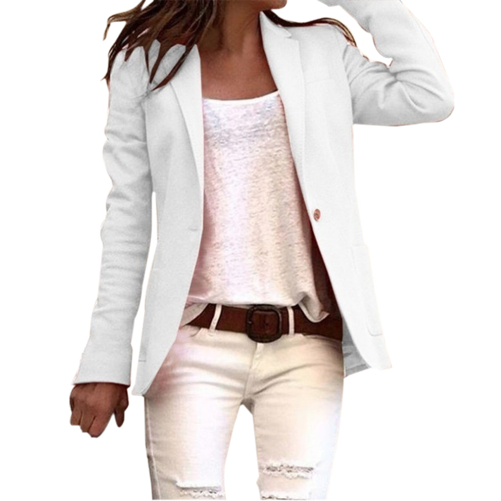 Blazer Femme Slim Estival à Manches Longues Col Classique – Blazer Noir Femme Élégant pour Bureau et Événements Formels 1