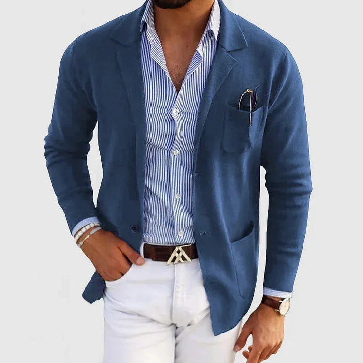 Blazer Homme Élégant en Tissu de Qualité - Veste Blazer Noir Sport Chic, Coupe Ajustée, Confort et Style 0